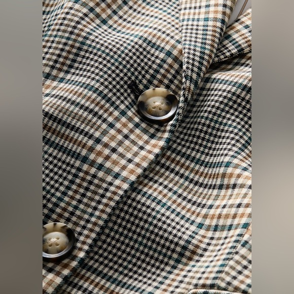 Veronica Beard Ryanne Belted Plaid Dickey Jacket ecru green multi NWT - Picture 6 of 11